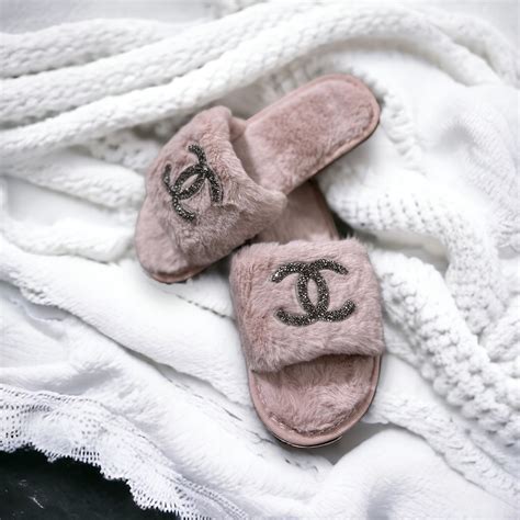 chanel slides with fur|chanel suede sandals.